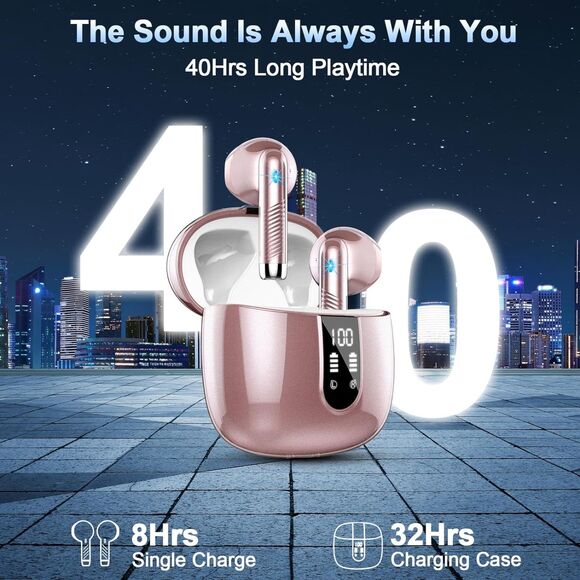 Pomuic w23 True Wireless Bluetooth 5.3 Earbuds w LED Display & Touch Control - Picture 6 of 9